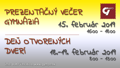Prezentačný večer gymnázia